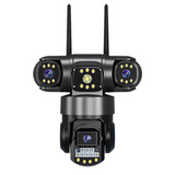 Caméra 4G 2MP 110x63x72cm Wi-Fi caméra de surveillance à trois objectifs et trois écrans facile à installer étanchéité IP66 noir