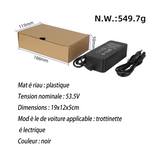 Chargeur trotinette electrique 53.5V 2A adaptateur secteur alimentation chargeur secteur alimentation chargeur trottinette batterie