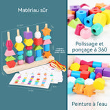 Blocs de construction 21,5x16x5cm pour enfants perles couleur perception sensorielle des formes blocs de construction empilables