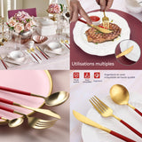 ouverts de table Service 24 pièces 4 couverts par ustensiles cuisine acier inoxydable couverts avec coffret cadeau pour 6 personnes
