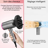 Sèche-cheveux 2000 W 3 vitesses de ventilation Contrôle intelligent de la température Soin des cheveux Sèche-cheveux ionique