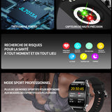 Montre connectée à Internet écran incurvé de 2.1 pouces 320x386 300mah montre de sport intelligente étanche charge magnétique IP67
