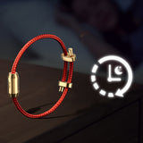Corde de transfert de perles pour couple Corde tissée à la main Corde rouge ajustable avec aromathérapie Cadeau de Saint-Valentin