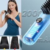 Brosse lissante pour cheveux sans fil 35w portable avec base chargement magnétique 5 réglages de température affichage numérique