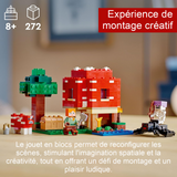 Blocs de construction assemblage maison champignon convient aux enfants de plus de 8 ans cadeau d'anniversaire idéal jouets rouge