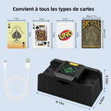 Mélangeur de cartes 23,2 x 11 x 11,5 cm mélangeur électrique à induction deux modes d'alimentation batterie et prise de type c