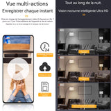 Camera surveillance wifi intérieure 2 millions pixels IPX66 PTZ 20m vision nocturne IR audio bidirectionnel caméra de surveillance
