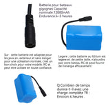 Batterie de bateau de nidification rc batterie 18650 7.4v 12800mah batterie au lithium rechargeable avec 2 batteries et 1 chargeur