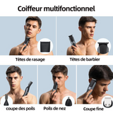 Tondeuse cheveux 6 en 1 tondeuses à cheveux multifunctions professionnel sans fil rechargeable tondeuse avec 4 peignes ecran LED