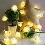 Guirlandes lumineuses  5m 50 lumières Lampes décoratives en forme de rose  Décoration d'intérieur  Lumières d'ambiance festives