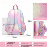 Sac à dos scolaire 30x15x44cm enfant sac ecole primaire cartables sac arc en ciel loisir voyage daypacks léger et imperméable