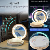 Veilleuse à sables mouvants avec fonction bluetooth et chargement par induction pliable rotatif lampe de chevet rechargeable