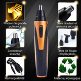 Tondeuse Nez 4 en 1 300mAH 4W Tondeuse à poils de nez rechargeable Polyvalent Tondeuse à poils de nez Fonctionnement silencieux