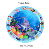 Tapis d'eau pour chat 65cm tapis d'eau pvc épais fourni avec pompe air utilisable en toutes saisons tapis de jeu sensoriel d'eau