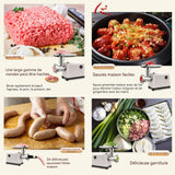 Hachoir electrique 34x31,5x16cm 800W hachoir à viande électrique multifonctionnel de grande capacité avec de riches accessoires