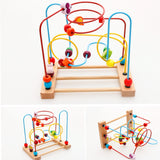 Jouet en perles de fruits de dessin animé en bois pour enfants pour développer des blocs de construction de coordination œil-main