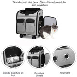 Valise à roulettes pour animaux de compagnie 2 en 1 41x30x43cm pour petits chien sac transport chat carrier de chats avec roues