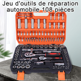 Boîte à outils 108pièces jeu de douilles à cliquet réparation de bougies d'allumage/maison/auto/pneus facile et pratique portable