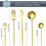 ouverts de table 30 pcs ménagère pour 6 personnes or acier inoxydable ensemble de couverts comprend couteau fourchette cuillère