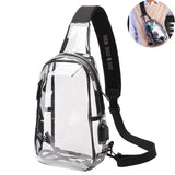 Sac de poitrine en PVC sac à bandoulière étanche transparent technologie de charge USB sac de messager tendance à la mode