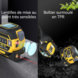 Télémètre laser 3 en 1 Mètre à Ruban numérique avec écran LCD avec ligne laser croisée 131Ft  Laser 16Ft Mètre à Ruban