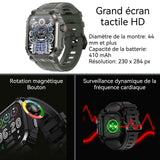 Montre connectée 1,83 pouces 230x284 px Montre intelligente Suivi sportif Fonctions multiples Grand écran HD Assistant de vie noir