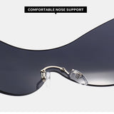 Lunettes de soleil monobloc sans monture Lunettes de soleil sans monture Pentagramme Lunettes de soleil Lunettes de sport à la mode