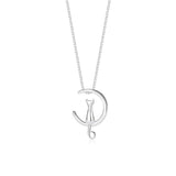 Collier lune chat en argent Sterling pour femmes, pendentif polyvalent, mode hiver, nouveau cadeau de saint valentin