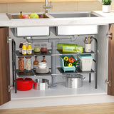 Fournitures de cuisine à Double couche à 8 planches, étagère de rangement rétractable sous l'évier, armoire à couches