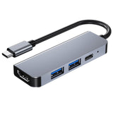 Station d'accueil USB3.0 4 en 1 Transmission efficace HDMI Matériau en alliage d'aluminium Multifonctionnel portable Adaptateur