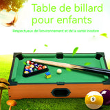 Table de billard 51x31x9cm billard de table pour enfants conception de bureau de simulation avec des boules et des queues de billard