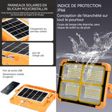 Projecteur led IP66 3000W super brillant projecteur solaire avec 4 modes d'éclairage et solaire USB deux méthodes d'alimentation