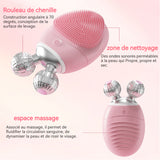 Brosse Nettoyante Visage Électrique Réglage à cinq vitesses Étanchéité IP67 USB Nettoyage double zone Brosse nettoyante visage