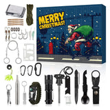 Kit de survie 24 pièce 37x30x3,5cm mousqueton multifonction stylo de défense canne télescopique lampe de poche trousse de survie