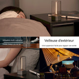 veilleuse Attraction magnétique lampe de chevet Le filament peut être plié  Avec crochet lumière de camping interrupteur tactile