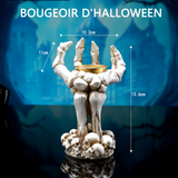 Bougeoir d'halloween bougeoir squelette gothique halloween bougeoir en résine effrayante en forme de tête de mort décoration blanc