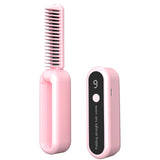 Mini brosse lissante pliable 9 niveaux de température réglables lisseur cheveux portable fers à lisser sans fil rechargeable