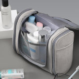 Sac de toilette suspendu sac de rangement en cuir PU sac cosmétique de voyage de grande capacité sac cadeau d'hôtel étanche