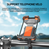 Support telephone velo 4.7-7.0 pouces réglage de l'angle à 360 degrés support de téléphone pour vélo pour guidon de 22-32mm diamètre