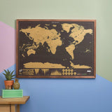 Peinture décorative de la carte du monde Carte à gratter  Décoration intérieure  Papier cuivré  82.5cm*59.5cm Grand format Voyage