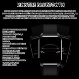 Montre connectée montre intelligente 1.3 pouces écran carré 240x240 étanche à la poussière et à l'eau IP67 200mah 48.2x12.2x34.5mm