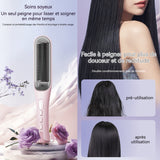 Brosse lissante pour cheveux 27x5cm 4 vitesses de réglage de la température LCD écran 80 millions ions négatifs peigne à lisser