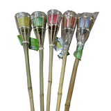 Torche de jardin 5 pièces torche en bambou torche en bambou bougie torche en bambou 8x8x77cm atmosphère de fête de feu de joie