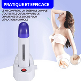 Kit d'épilation 2 bandes de cire 5 solutions de soins 1 machine 1 papier à épiler pratique cire épilation roll on cire epilation