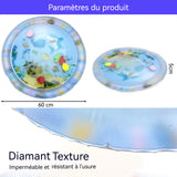 Tapis d'eau pour chat 60 cm Style océan Imperméable et résistant à l'usure Valve cachée PVC épaissi Tapis de jeu sensoriel d'eau