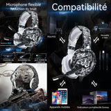Casque de jeu 50 mm taille du haut-parleur prise casque usb casque de jeu pour ordinateur filaire les lumières rvb sont réglables