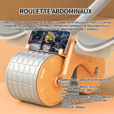 Roue abdominale plank ab pour core trainer roue abdominale à rebond automatique rouleau 4d avec support de coude comprend un tapis