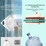 Nettoyeur de vitres magnétique double face 5 à 25mm 5 niveaux réglage lave-vitre electrique avec 106 coffrets cadeaux et 2m corde