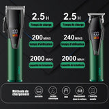 Tondeuse cheveux 2000mAh affichage LED kit tondeuse à cheveux et tondeuse barbe rechargeable professionnelle tondeuse pour hommes