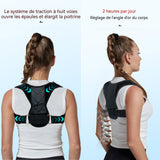 einture de correction du dos de compression de la colonne vertébrale respirante anti-bossu convient à la plupart des gens noir